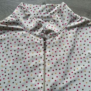 Sport Haley Women’s Golf Polo Shirt Polka Dot Zip Neck XL